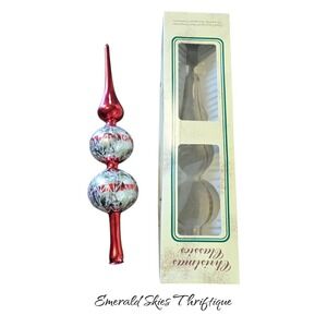 Vintage Christmas Classics Tree Topper Finial European Blown Glass. Free ship